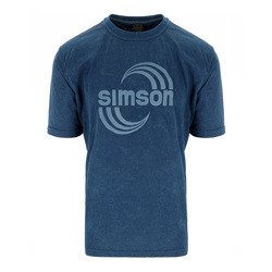 Acid-washed T-shirt, color: petrol, size: XXXL - Design: SIMSON Cross