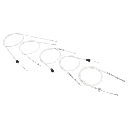Bowden Cable Kit for Simson KR51/1 Schwalbe, 5pc White (external thread)