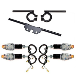 Pointed LED Turn Signals + Mounts Carbon 12V for Simson S50/S51 Black