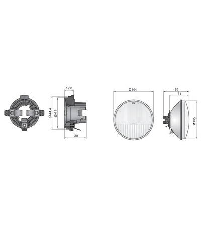 Headlight insert lamp for Simson KR51 / 1 KR51 / 2 Schwalbe with parking light