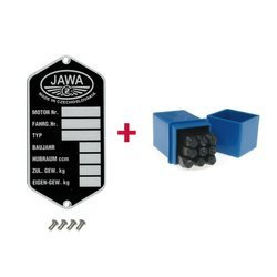 Blank ID Plate + Number Stamps + Rivet for Jawa 250/350