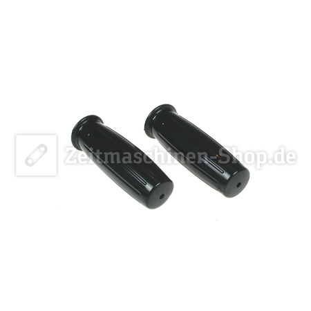 Classic 22mm Rubber Motorcycle Handlebar Grips (Pair) - Black