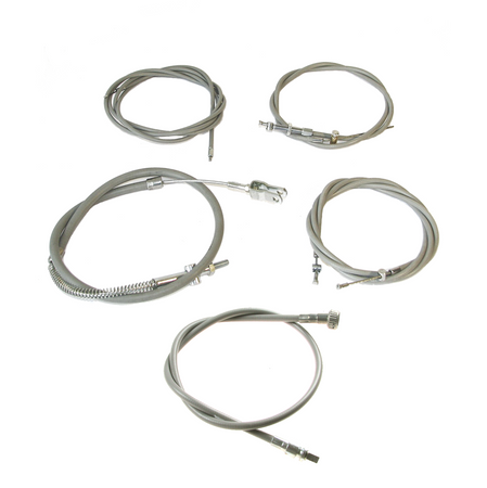 Bowden cable set + speedometer cable suitable for IWL Pitty (5 pieces) - gray