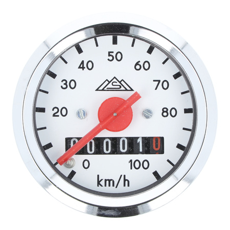 Speedometer for Simson KR51/1, SR4-2, SR4-3, SR4-4 — White Ø48mm