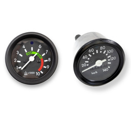 Speedometer + tachometer DZM for Simson S50 S51 with black ring