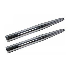 Pair of Chrome Exhaust Mufflers for JAWA 350