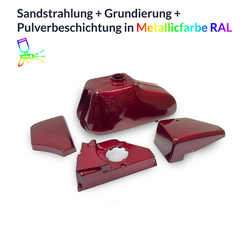 Pulverbeschichten Service Tank Set MZ ETZ in Bordeaux metallic (Candy)
