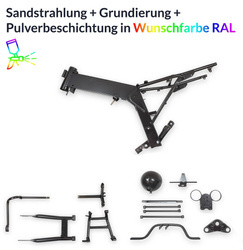 MZ ETZ Frame Powder Coating Service – Parts without Fenders, RAL Color
