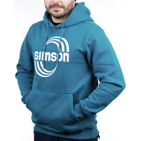 Hoodie with kangaroo pockets, color: petrol, size: XXXL - Design: SIMSON Cross