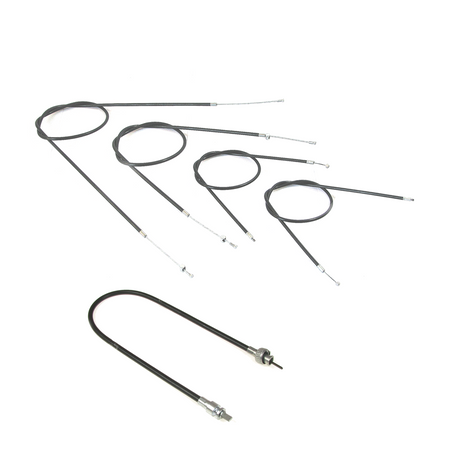 Bowden Cable Set + Speedo Cable (No Rubber) for IFA MZ BK350 - Black