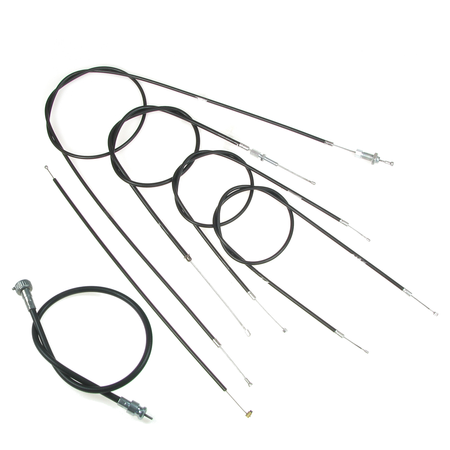Zündapp DB 200 6pc Bowden Cable Kit + Speedometer Cable, Black