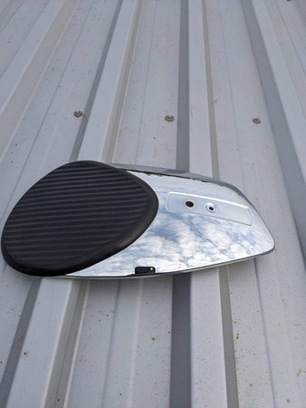 Pair Chrome Tank Trim Panels + Rubber for MZ TS250/TS250/1