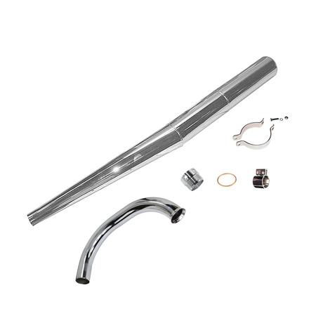 Chrome Angled Exhaust System for MZ ETZ 251/301 - Top Quality