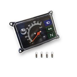 Square Speedo Cluster +12V Bulbs for Simson SR50/SR80 - Black