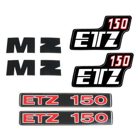 2x M+Z ribbed black letters +4 stickers for MZ ETZ150