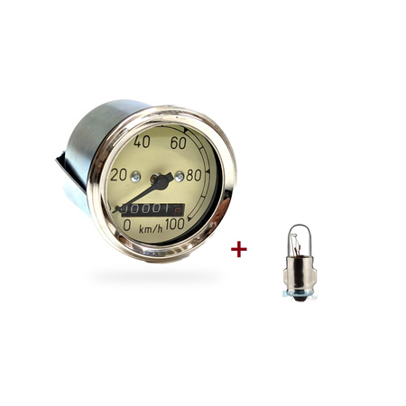Speedometer + 6V 60mm bulb for MZ RT125/1/2/3, IWL Berlin
