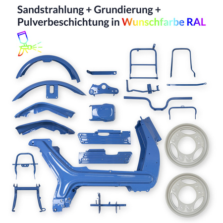 Powder coating service frame parts Simson S51 S50 in RAL color of your choice