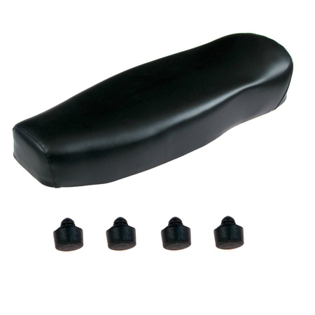 Simson S50/S51/S70 Replacement Seat - Black Smooth Rubber Bumpers, No Logo