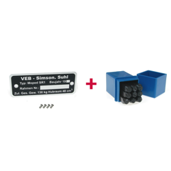 Typenschild + Schlagzahlen Set 4mm für Simson SR1