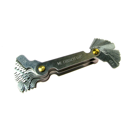 Thread Pitch Gauge 52-Blade - Metric 60° & Whitworth 55° for motorcycles