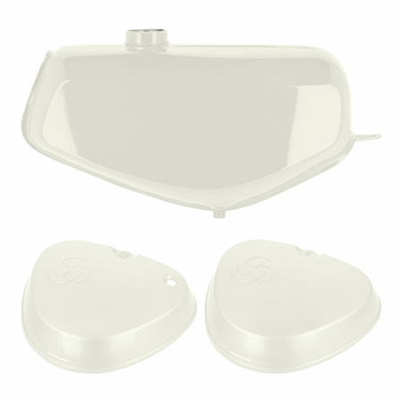 SET fuel tank + side covers for Simson S51, S70 — alabaster white