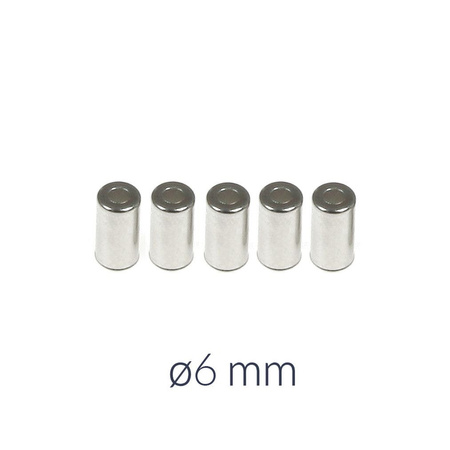 5x 6mm Bowden Cable End Caps, Zinc-Plated for Moped & Motorcycle