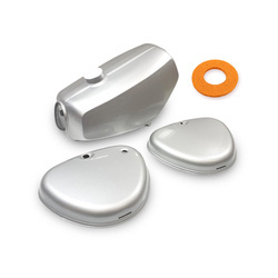 Zestaw zbiornik + osłona boczna zbiornika pierścień ochronny z gumy piankowej do Simson S51 S70 - srebrny