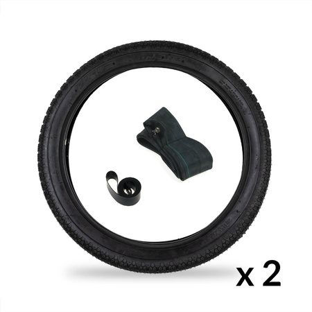 2x Tire, Tube & Rim Tape 2.25x16 for Moped Puch Zündapp Hercules Kreidler