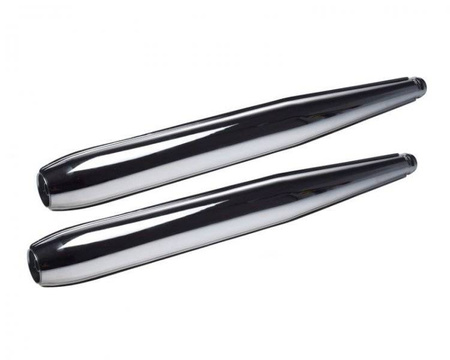 Pair Chrome Exhaust Mufflers for JAWA 350 Type 634 (1970-74)