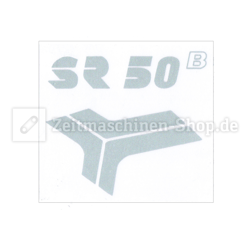 Silver UV-Resistant Simson SR50 B Logo Sticker/Decal