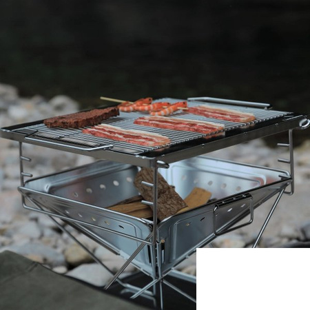 Portable Foldable Camping Grill for Motorcycle Tours & Outdoor Adventures
