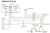 Wiązka przewodów dla Zündapp GTS 50 typ 517 z kolorowym schematem połączeń