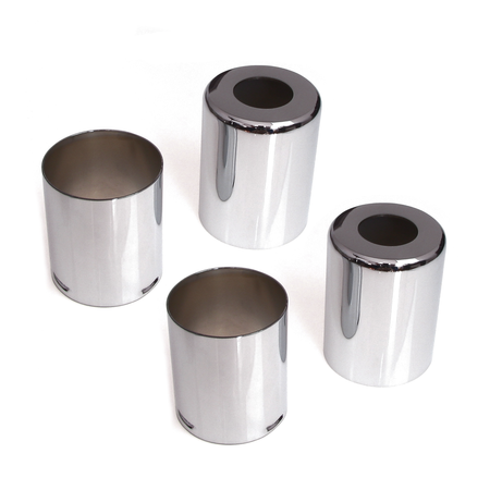 4x Shock Absorber Sleeves for EMW R35 (2 Top, 2 Bottom) - Chrome
