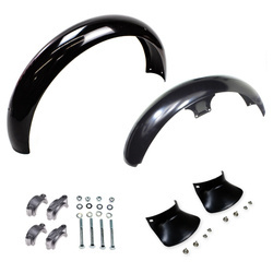 Set: 2x Black Fenders + 2x Mounting Brackets for Simson S50/S51