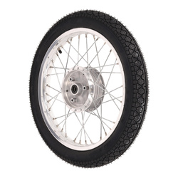 Complete 1.5x16in Aluminum Wheel, Chrome Spokes for Simson KR51/1 & SR4-1