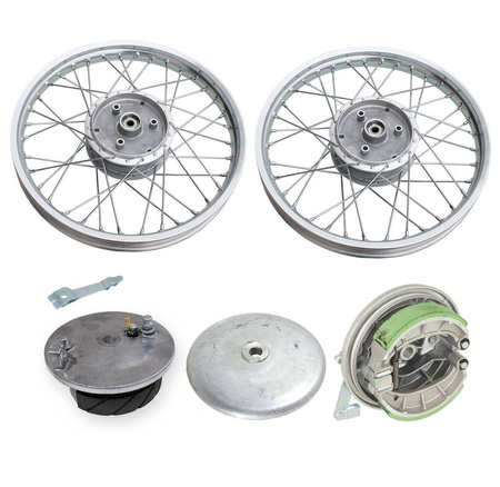 Chrome 16" Complete Wheels w/ Brake Plate for Simson S50 S51 S70 KR51 SR4