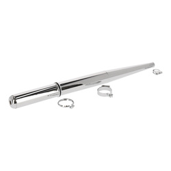 Chromed exhaust silencer for Simson SR50, SR80, including clamps