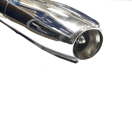 Pair Chrome Exhaust Mufflers for CZ 350 6V