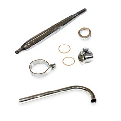 Muffler cigar shape short 49cm for Simson SR1 SR2 SR2E KR50 - chrome-plated