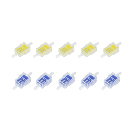 10x petrol filter plastic ø6mm for Simson S50 S51 SR50 KR50, MZ - yellow / blue