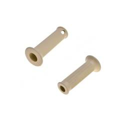 2x Griffgummis mit Bund für Simson AWO KR51 SR4 MZ ES TS BK350 RT IWL beige
