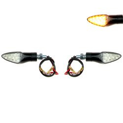 2x blinker LED M8x1.25 12LED front / rear for ATV scooter - black (E-approved)