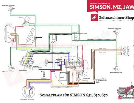 Grundplatte 6V Elektronik für Simson S51 S70 KR51/2 Schwalbe SR50