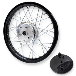 16" ALU spoked rear wheel brakeplate for Simson S50/S51/S70/KR51/SR4-black