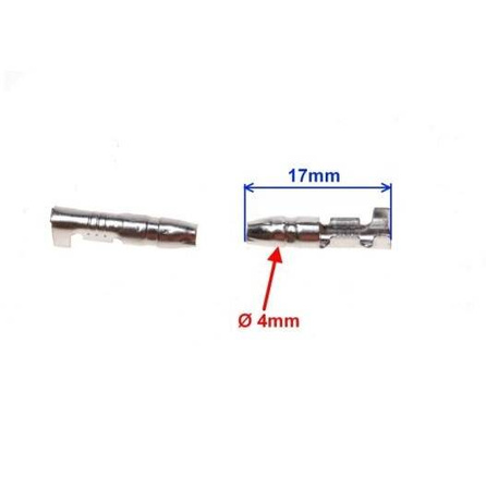 100x 4mm Round Bullet Crimp Connectors Wire Terminals for Motorcycle Wiring
