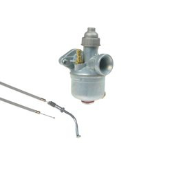 Carburetor NKJ 123-4 + throttle cable (gray) for Simson SR2, SR2E