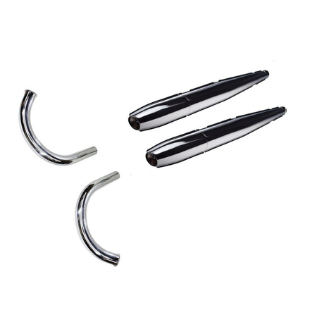 Pair Chrome Exhaust System with Header for CZ 350