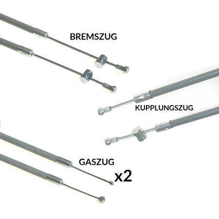 Bowden cable kit (throttle/clutch) for IFA MZ BK 350 - grey