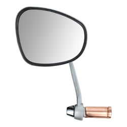 Kidney-shaped mirror for EMW, IWL, MZ RT BK, Simson SR2 AWO — left plug-in mirror