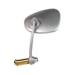 Lusterko wsteczne lewe w kształcie nerki do Simson AWO SR2, IWL MZ ES RT BK, EMW - srebrne